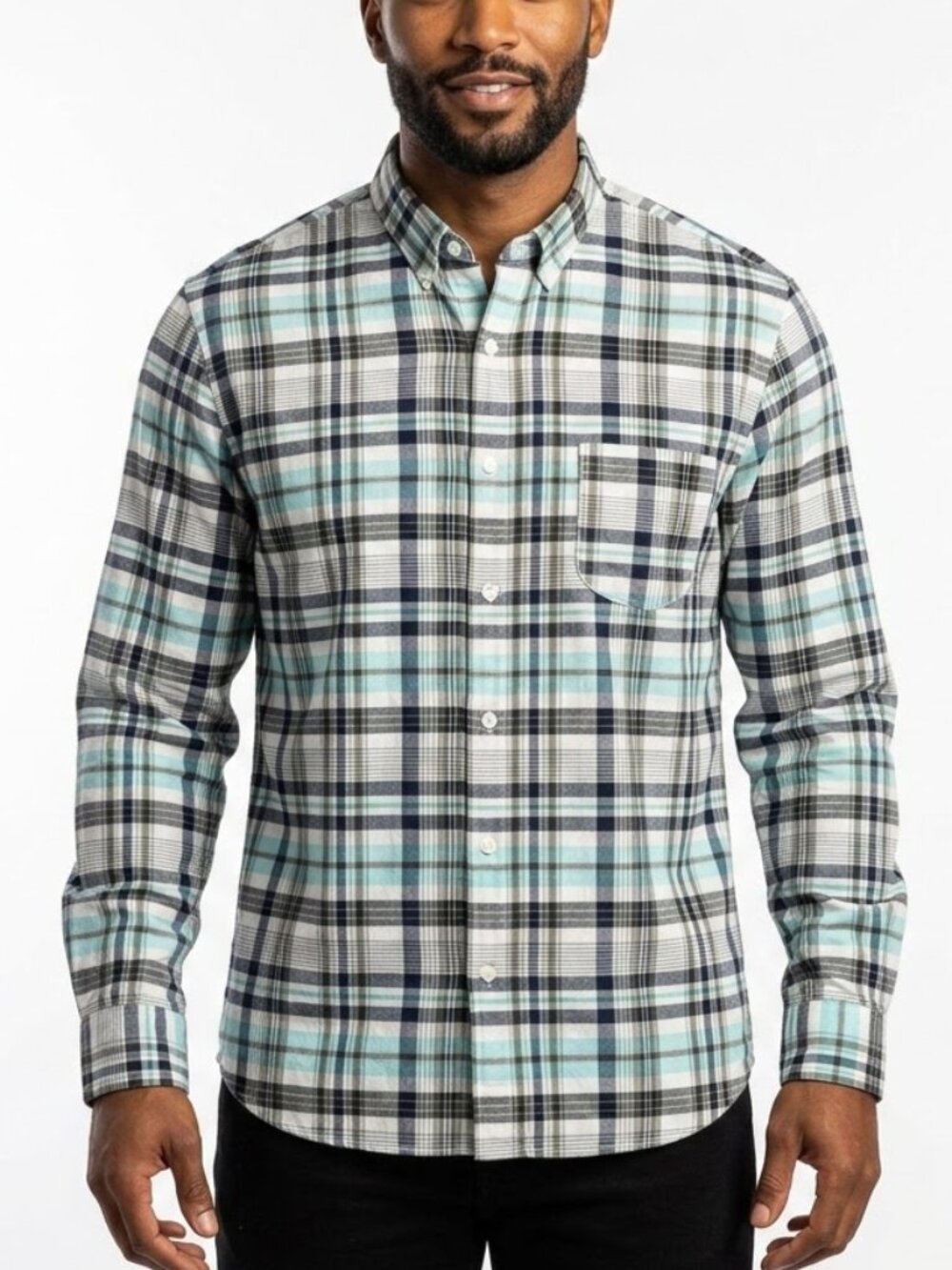 J.Crew Indian Madras Slim XL Turquoise Plaid Button Down Ivy Prep Shirt XL